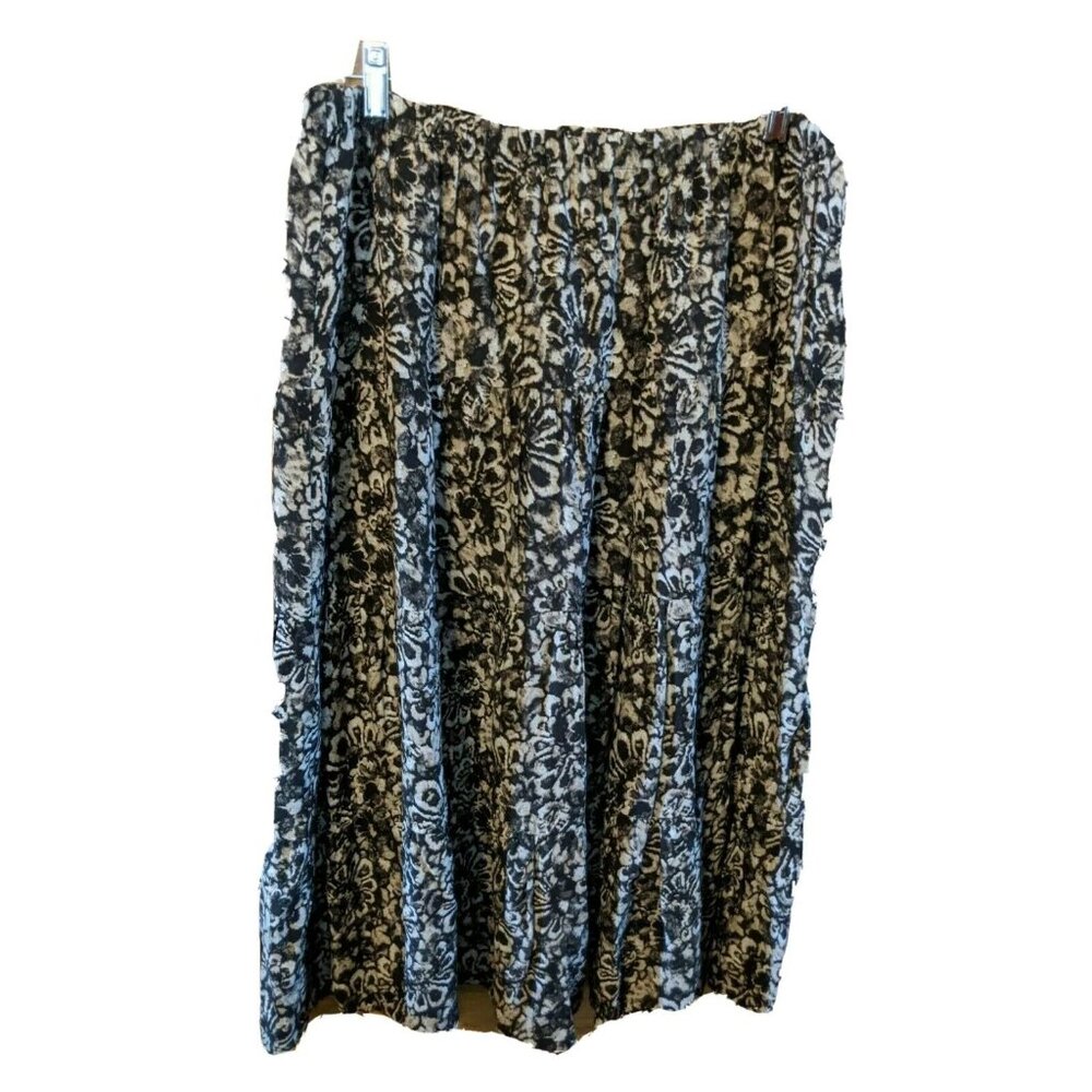 CJ Banks Size L Skirt Tiered Large Brown Tan Black Long Modest